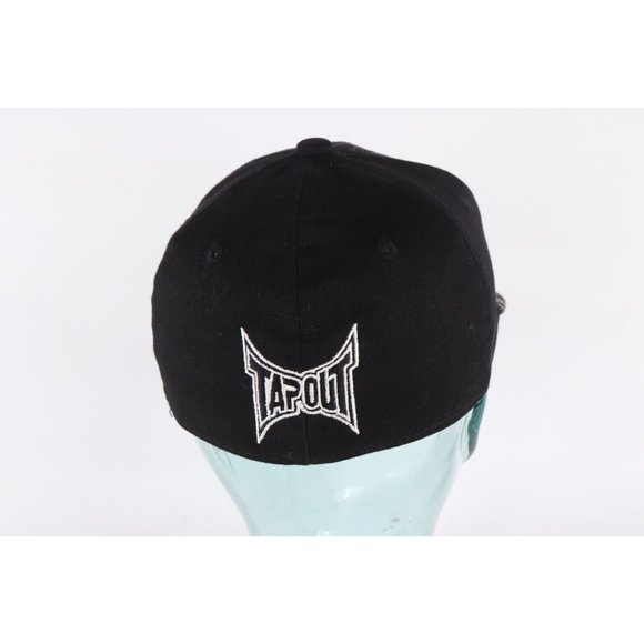 Vintage Tap Out MMA Fighting Spell Out Flex Fit Fitted Hat Cap Black Size Small - Picture 4 of 7